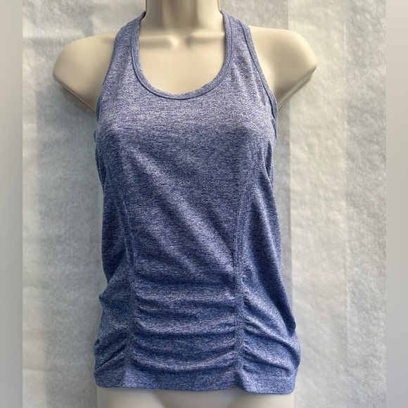 Athleta Fastest Track Blue/Purple Heather Women's Tank Top ruched Sz-XS.  Y1 - Picture 1 of 11